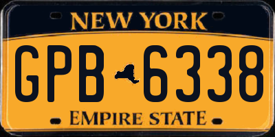 NY license plate GPB6338