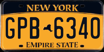 NY license plate GPB6340
