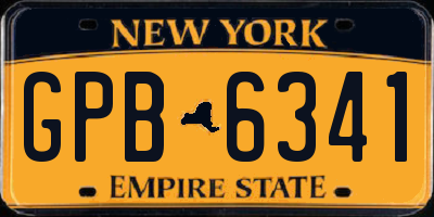 NY license plate GPB6341