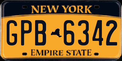 NY license plate GPB6342