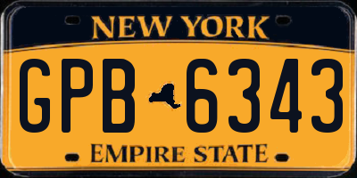 NY license plate GPB6343