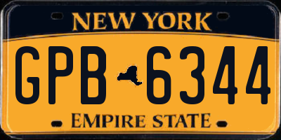 NY license plate GPB6344