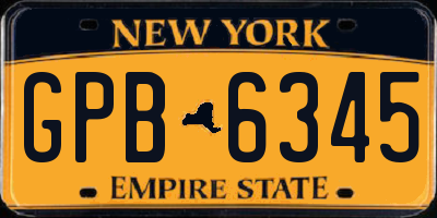 NY license plate GPB6345