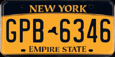 NY license plate GPB6346