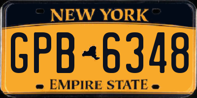 NY license plate GPB6348