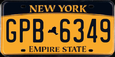 NY license plate GPB6349