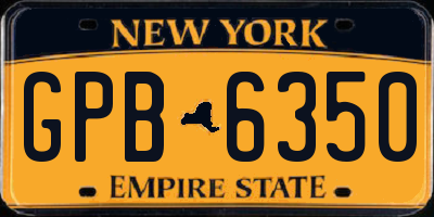 NY license plate GPB6350