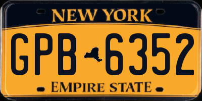 NY license plate GPB6352