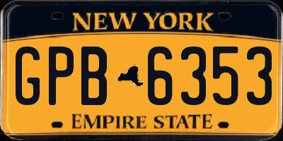 NY license plate GPB6353