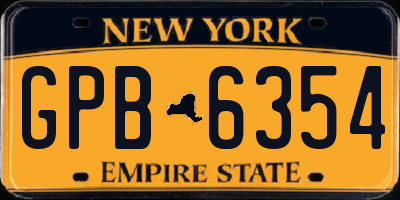NY license plate GPB6354