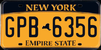 NY license plate GPB6356