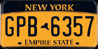 NY license plate GPB6357