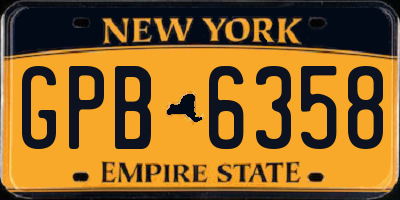 NY license plate GPB6358