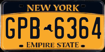 NY license plate GPB6364