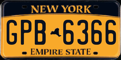 NY license plate GPB6366