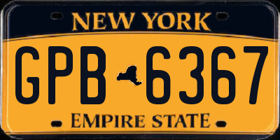 NY license plate GPB6367
