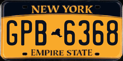 NY license plate GPB6368