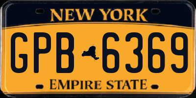 NY license plate GPB6369