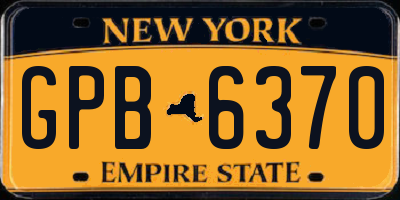 NY license plate GPB6370