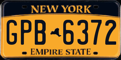 NY license plate GPB6372