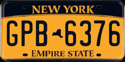 NY license plate GPB6376