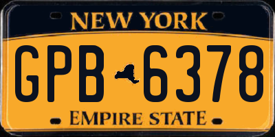 NY license plate GPB6378