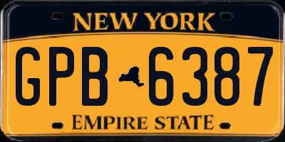 NY license plate GPB6387