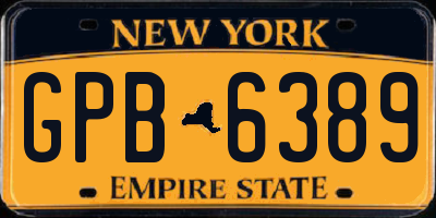 NY license plate GPB6389