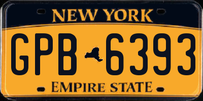 NY license plate GPB6393