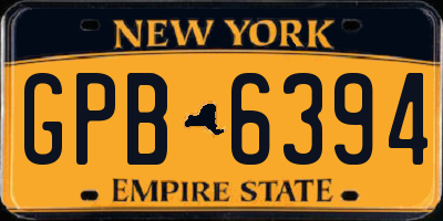 NY license plate GPB6394