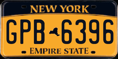 NY license plate GPB6396