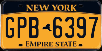 NY license plate GPB6397