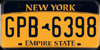 NY license plate GPB6398