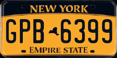 NY license plate GPB6399