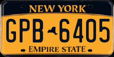 NY license plate GPB6405