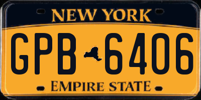 NY license plate GPB6406
