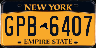 NY license plate GPB6407