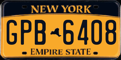 NY license plate GPB6408
