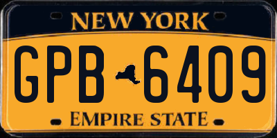 NY license plate GPB6409