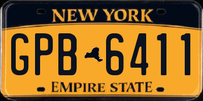 NY license plate GPB6411