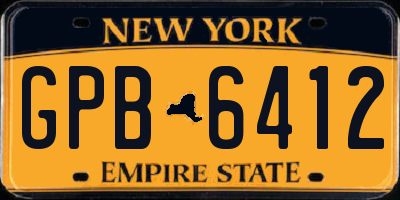 NY license plate GPB6412