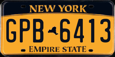 NY license plate GPB6413