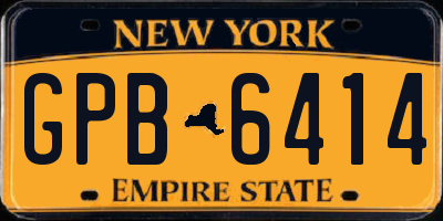 NY license plate GPB6414