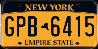 NY license plate GPB6415