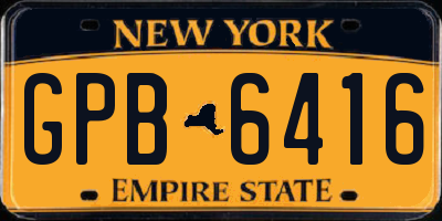 NY license plate GPB6416