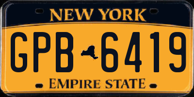 NY license plate GPB6419
