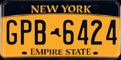 NY license plate GPB6424