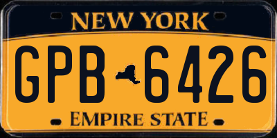 NY license plate GPB6426
