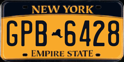 NY license plate GPB6428
