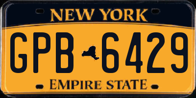 NY license plate GPB6429